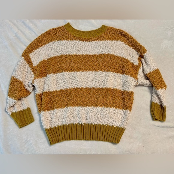 Entro Women's Yellow/White Striped Open Back Pullover Sweater Size M - Picture 7 of 7